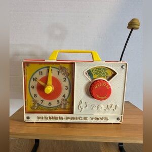 Vintage Fisher-Price Musical Clock Toy! Plays Hickory Dickory Dock. 1971.